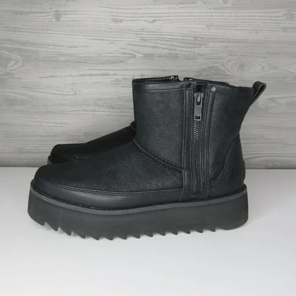 UGG Black Leather Ankle Booties - Picture 4 of 6